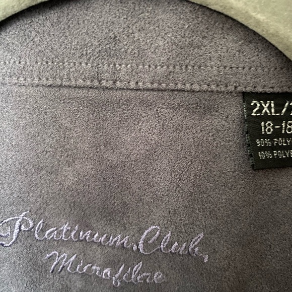 Suede style grey button up - Picture 4 of 6